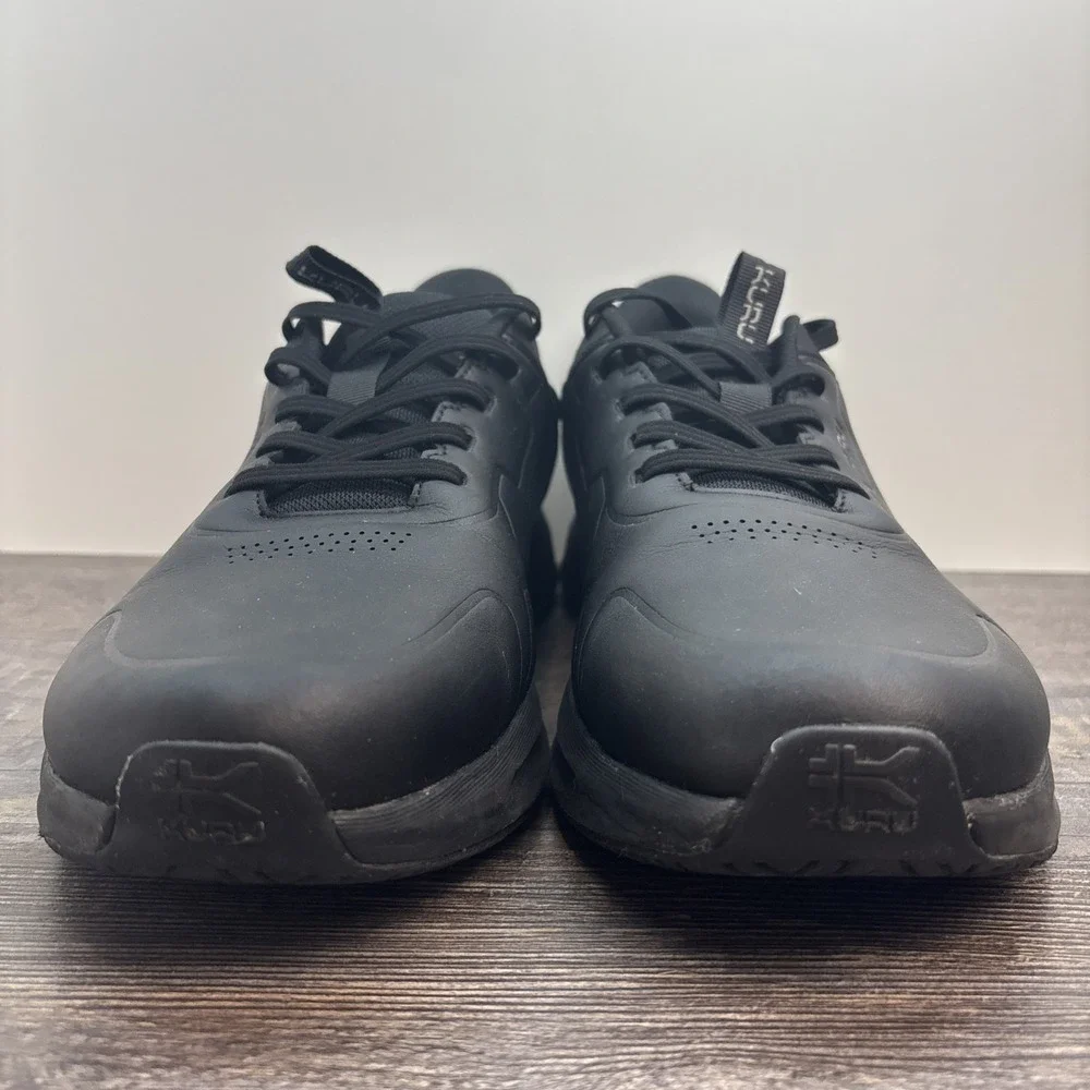 KURU Shift Men's 12 Sneaker Shoe‎ Jet Black Leather Anti-Slip Walking Work